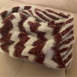 Infinity Scarf Large Burgundy and White